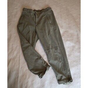 Old Navy High Adjustable Waisted Womens Large Army Green Slouchy Pants Roll Cuff